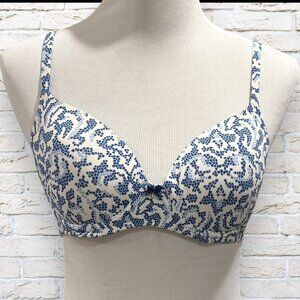 SOMA Embraceable Full Coverage Blue Dot Bra 34C